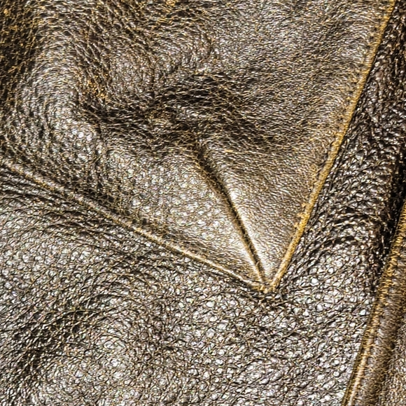 The Territory Ahead Mens Brown Distressed Look Leather Coat Jacket Large - Picture 3 of 5